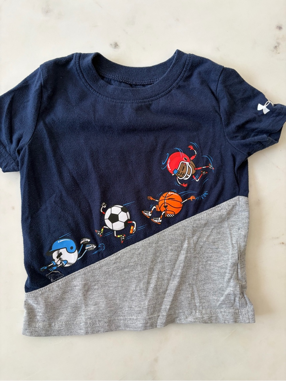 Under Armour Navy & Gray Short-Sleeve Sports Graphic Tee